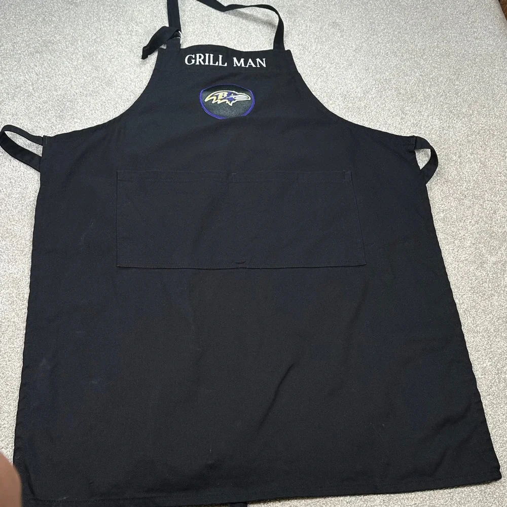 Williams Sonoma Grill Man‎ Baltimore Ravens NFL Apron Black Cotton